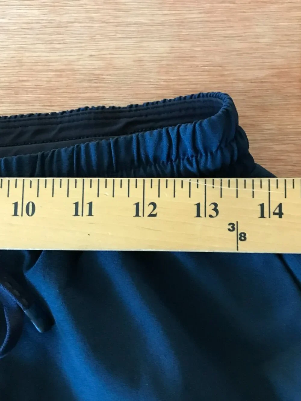 Lululemon Channel Cross Swim Shorts Men M Blue Tie Waist Zip Pocket Beach 19725